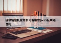 区块链信托金融公司有哪些[icex区块链信托]